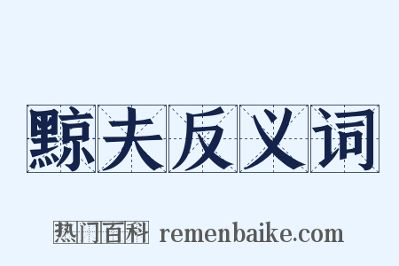 黥夫反义词是什么意思的图片